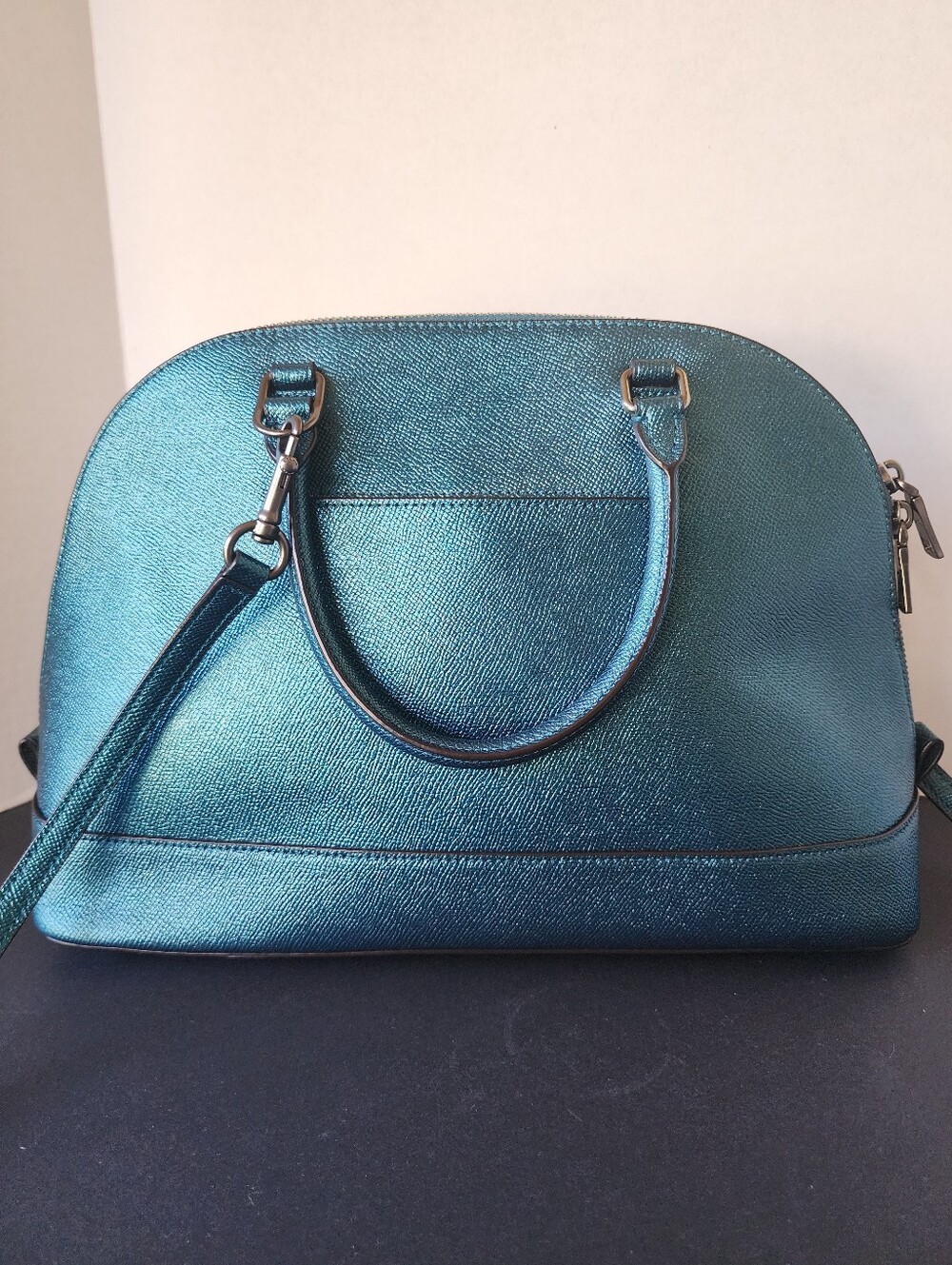 Coach Dark Teal Metallic Sierra Dome 2Way Satchel, EUC, 2017, $395 MSRP - Picture 3 of 7